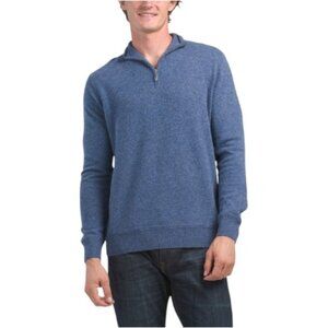 LACHLAN Merino Wool And Cashmere Blend Quarter Zip Sweater